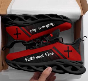 Jesus Faith Over Fear Yezy Running Sneakers Gift for Men Women 1