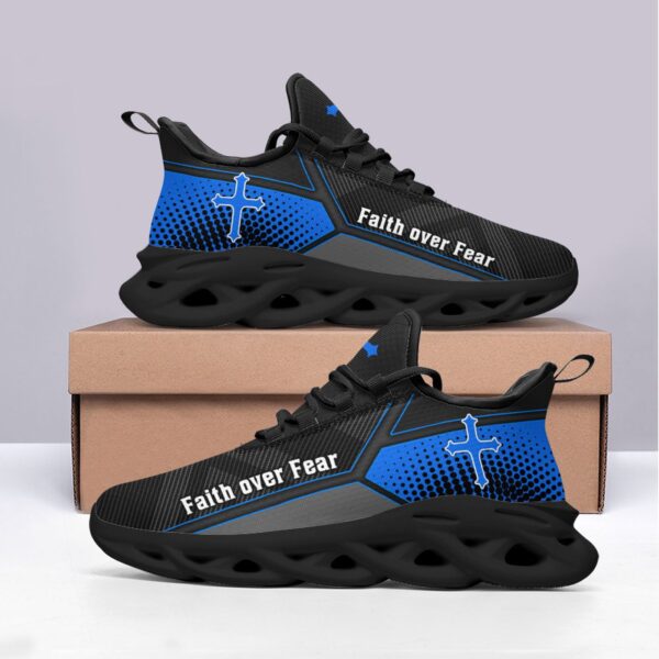 Jesus Faith Over Fear Yezy Running Sneakers Gift for Men Women