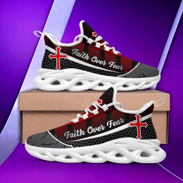Jesus Faith Over Fear Yezy Running Sneakers Gift for Men Women