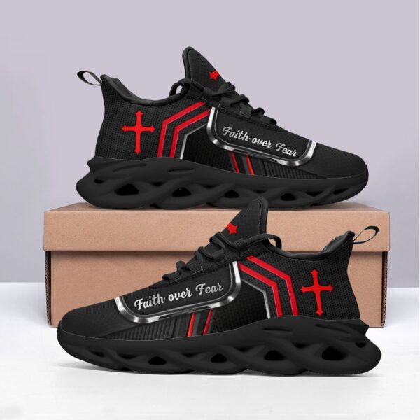 Jesus Faith Over Fear Yezy Running Sneakers Gift for Men Women