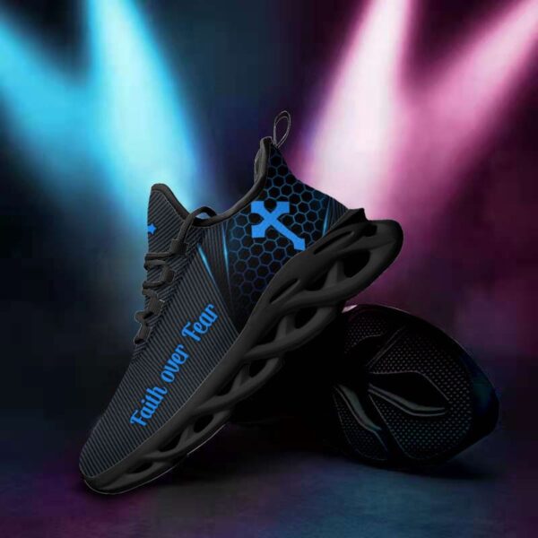 Jesus Faith Over Fear Yezy Running Sneakers Gift for Men Women