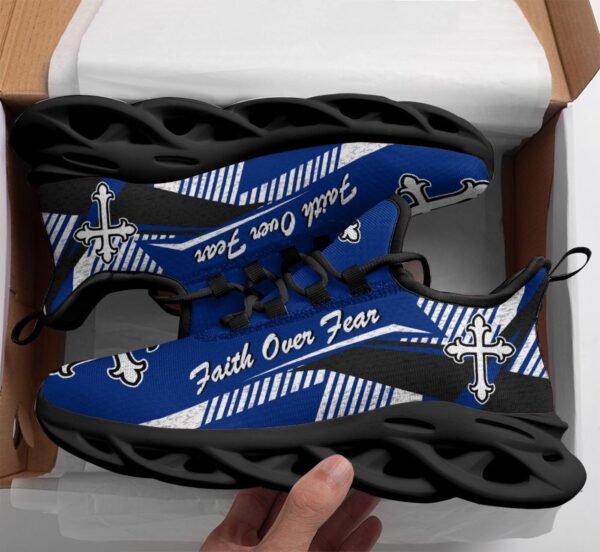 Jesus Faith Over Fear Yezy Running Sneakers Gift for Men Women