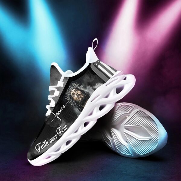 Jesus Faith Over Fear Yezy Running Sneakers Gift for Men Women