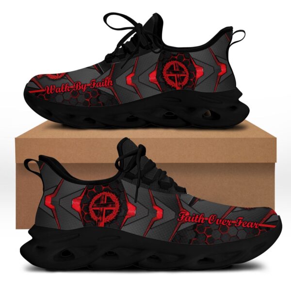 Jesus Faith Over Fear Yezy Running Sneakers Gift for Men Women