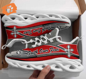 Jesus Faith Over Fear Yezy Running Sneakers Gift for Men Women