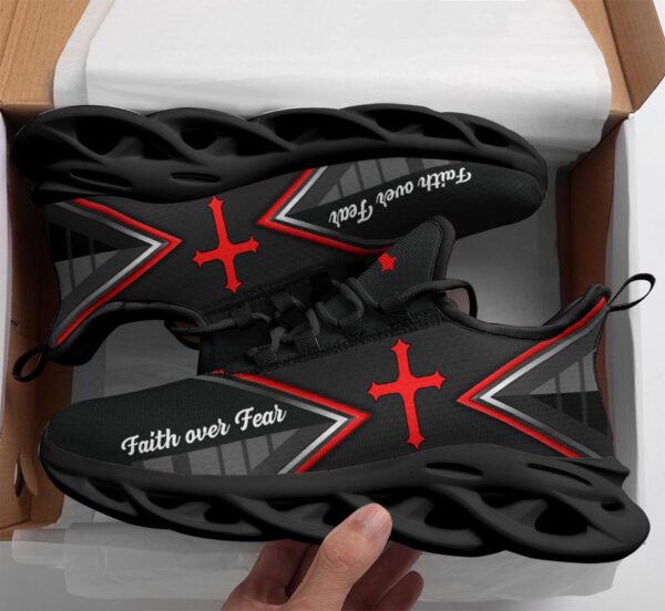 Jesus Faith Over Fear Yezy Running Sneakers Gift for Men Women