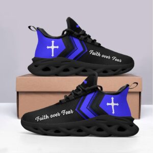 Jesus Faith Over Fear Yezy Running Sneakers Gift for Men Women 1