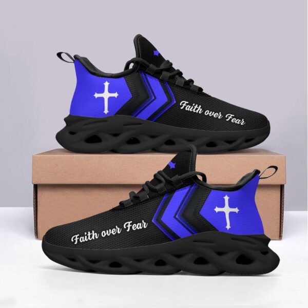 Jesus Faith Over Fear Yezy Running Sneakers Gift for Men Women