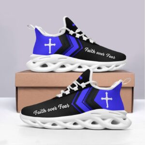 Jesus Faith Over Fear Yezy Running Sneakers Gift for Men Women 3