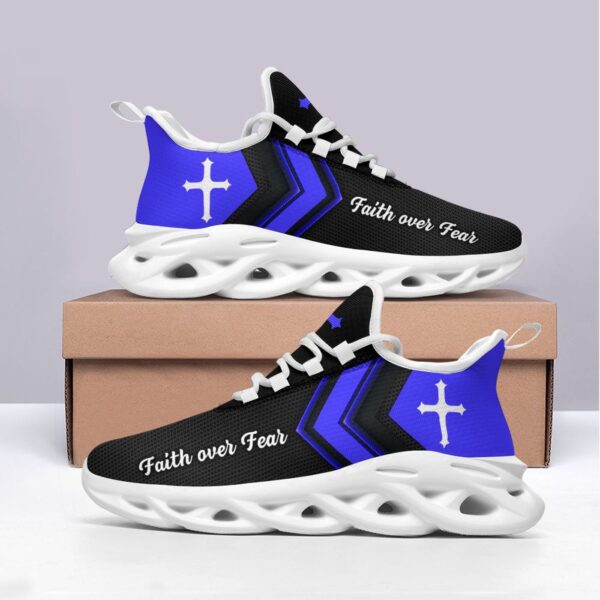 Jesus Faith Over Fear Yezy Running Sneakers Gift for Men Women