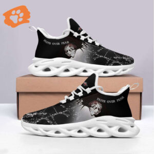 Jesus Faith Over Fear Yezy Running Sneakers Gift for Men Women