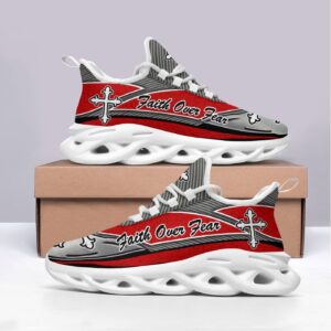 Jesus Faith Over Fear Yezy Running Sneakers Gift for Men Women 1