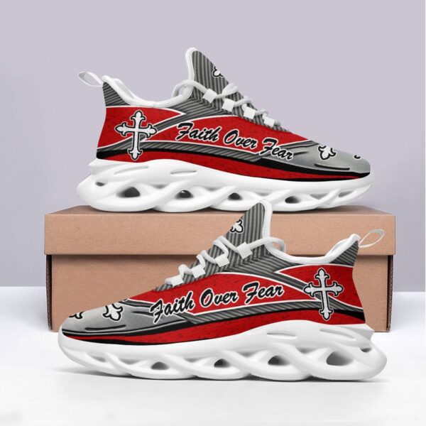Jesus Faith Over Fear Yezy Running Sneakers Gift for Men Women