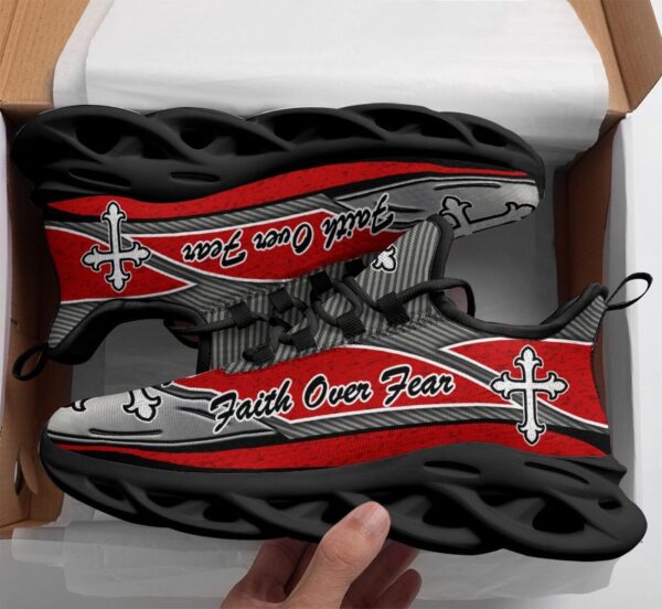 Jesus Faith Over Fear Yezy Running Sneakers Gift for Men Women