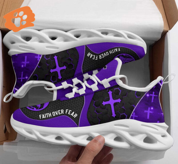 Jesus Faith Over Fear Yezy Running Sneakers Gift for Men Women