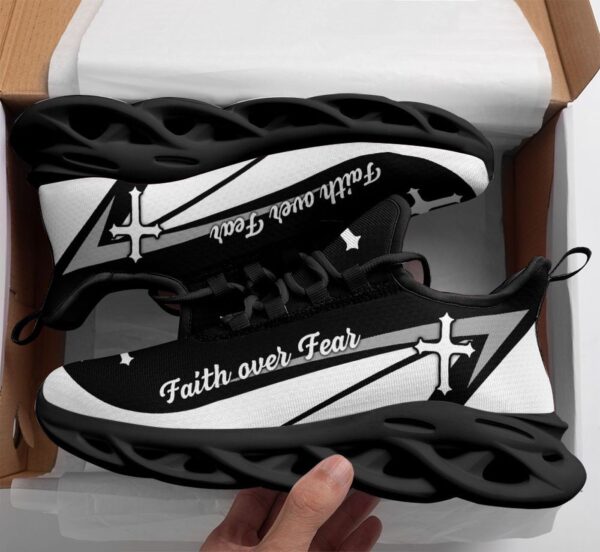 Jesus Faith Over Fear Yezy Running Sneakers Gift for Men Women
