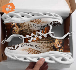 Jesus Faith Over Fear Yezy Running Sneakers Gift for Men Women