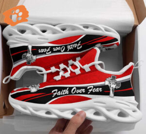 Jesus Faith Over Fear Yezy Running Sneakers Gift for Men Women