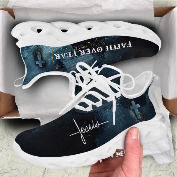 Jesus Faith Over Fear Yezy Running Sneakers Gift for Men Women