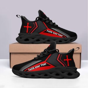 Jesus Faith Over Fear Yezy Running Sneakers Gift for Men Women 1