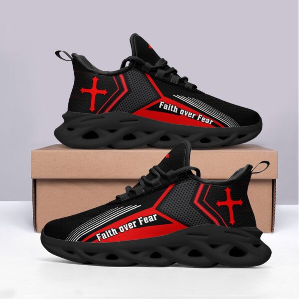 Jesus Faith Over Fear Yezy Running Sneakers Gift for Men Women