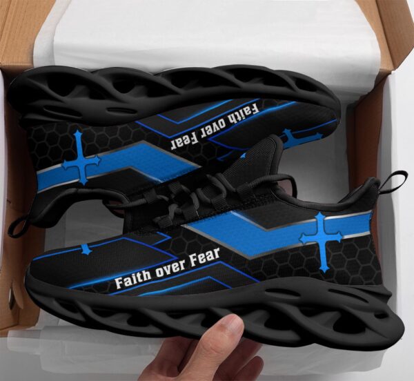 Jesus Faith Over Fear Yezy Running Sneakers Gift for Men Women