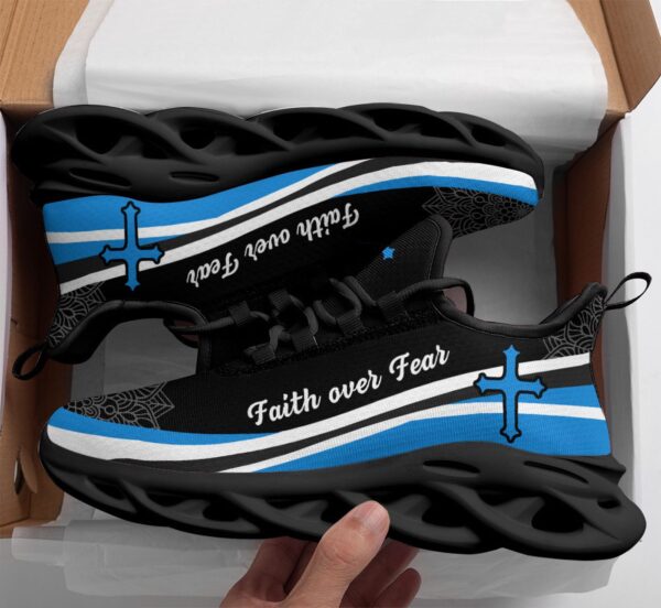 Jesus Faith Over Fear Yezy Running Sneakers Gift for Men Women