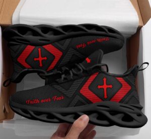 Jesus Faith Over Fear Yezy Running Sneakers Gift for Men Women 1