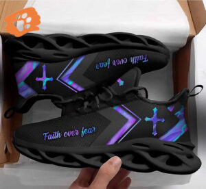 Jesus Faith Over Fear Yezy Running Sneakers Gift for Men Women
