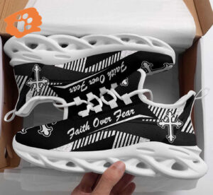Jesus Faith Over Fear Yezy Running Sneakers Gift for Men Women