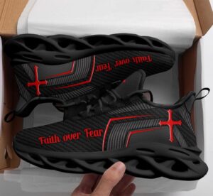 Jesus Faith Over Fear Yezy Running Sneakers Gift for Men Women 1