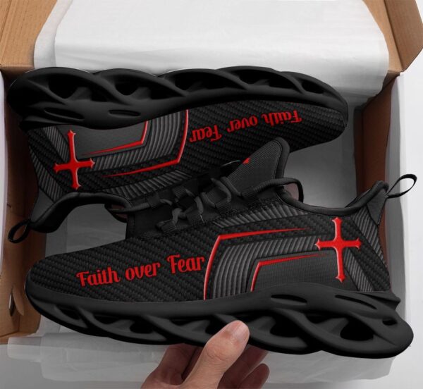 Jesus Faith Over Fear Yezy Running Sneakers Gift for Men Women