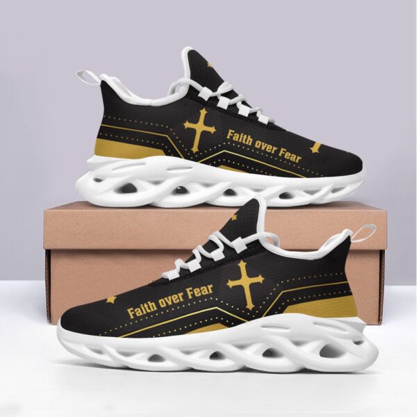 Jesus Faith Over Fear Yezy Running Sneakers Gift for Men Women