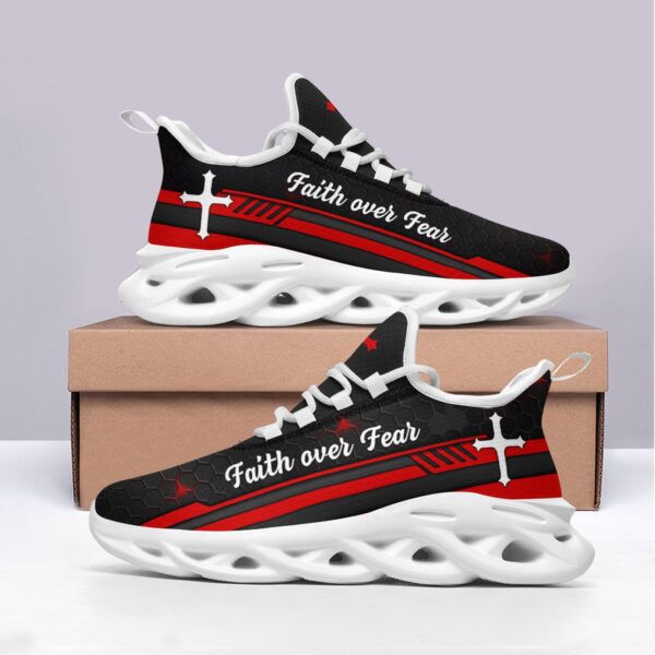 Jesus Faith Over Fear Yezy Running Sneakers Gift for Men Women