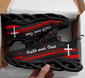 Jesus Faith Over Fear Yezy Running Sneakers Gift for Men Women 3