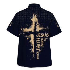 Men s Jesus Faith Savior Hawaiian Shirt - Christian Gift with God Hope Design 1