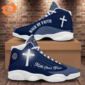 Jesus Faithful Basketball Shoes, Faith Over Fear Running Shoes, Walk By Faith Sneaker Unisex, Religious Gift