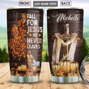 Jesus Fall Personalized Stainless Steel Tumbler - Jesus Lover Men Women