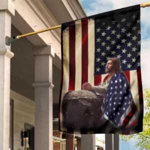 Jesus Flag American Flag Patriotic Christian Home Decor Indoor Outdoor Hanging 1