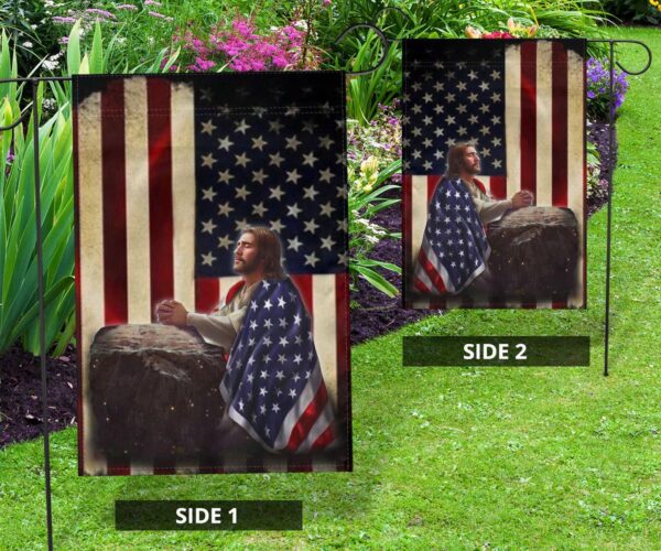 Jesus Flag American Flag Patriotic Christian Home Decor Indoor Outdoor Hanging