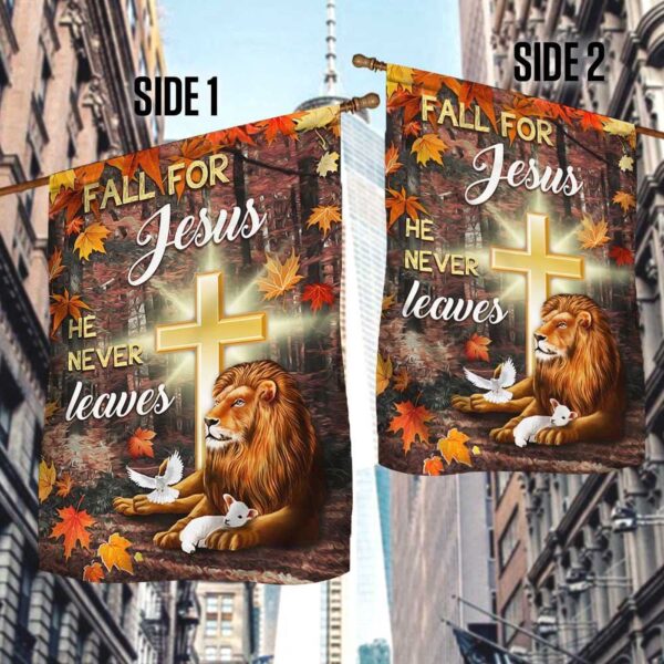 Outdoor Jesus Flag for Christian Homes: Scripture Garden Banner with God Lamp Lion