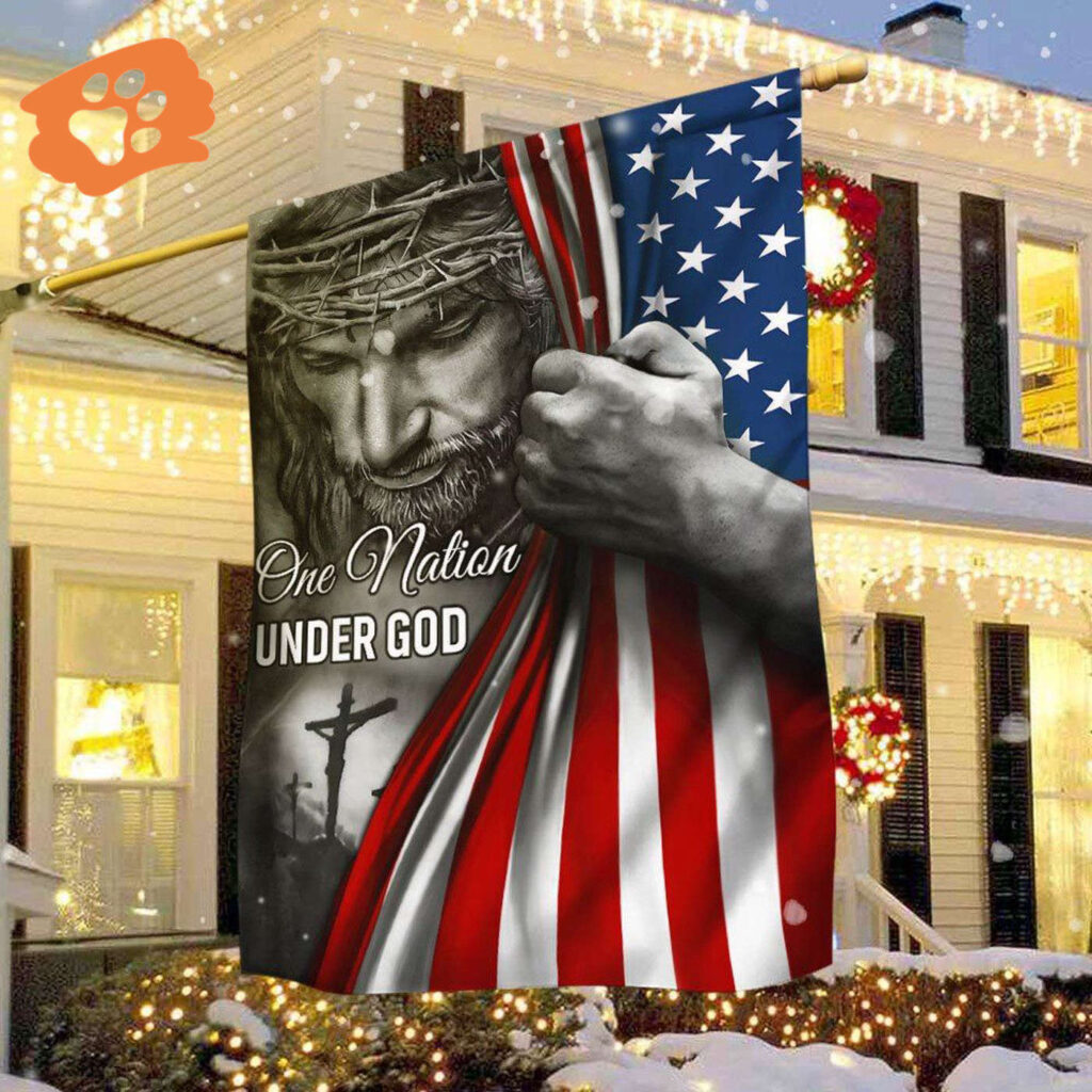 One Nation Under God Jesus Flag – Outdoor Christian Scripture Garden Banner One Nation Under God Jesus Flag – Outdoor Christian Scripture Garden Banner