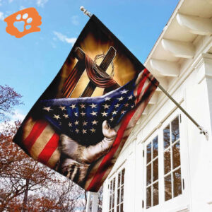 Christian Cross Jesus House Flag American Flag Brown Design 2025