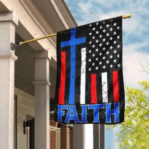 Faithful Expression: Jesus American Flag for Christians - Blue Black Red White House Flag