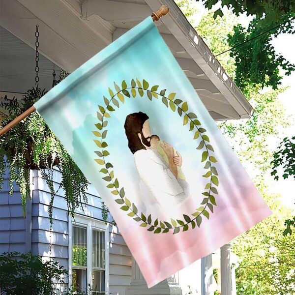 Jesus Flags Baby Child House Flag Blue Pink Christian Decor