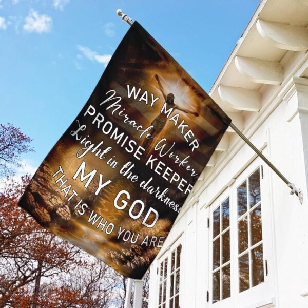 Brown Christian House Flags – Jesus Flags with My God That Is Who You Are