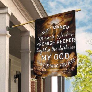 Brown Christian House Flags - Jesus Flags with My God That Is Who You Are