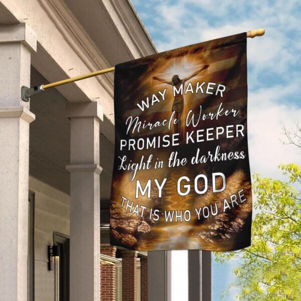 Brown Christian House Flags – Jesus Flags with My God That Is Who You Are