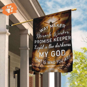 2025 Jesus House Flags - Brown Christian Flags for Your Home - My God Is Who You Are
