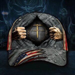 Jesus Forgiven 3D Hat Print USA Flag Cap Christian Cross Hat Father’s Day Gift Ideas